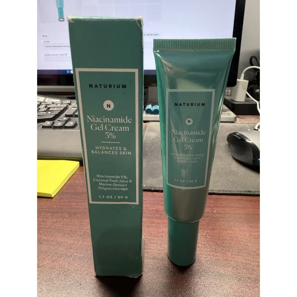 Naturium Niacinamide Gel Cream 5% 1.7oz Hydrates & Balances Skin Face Neck Chest